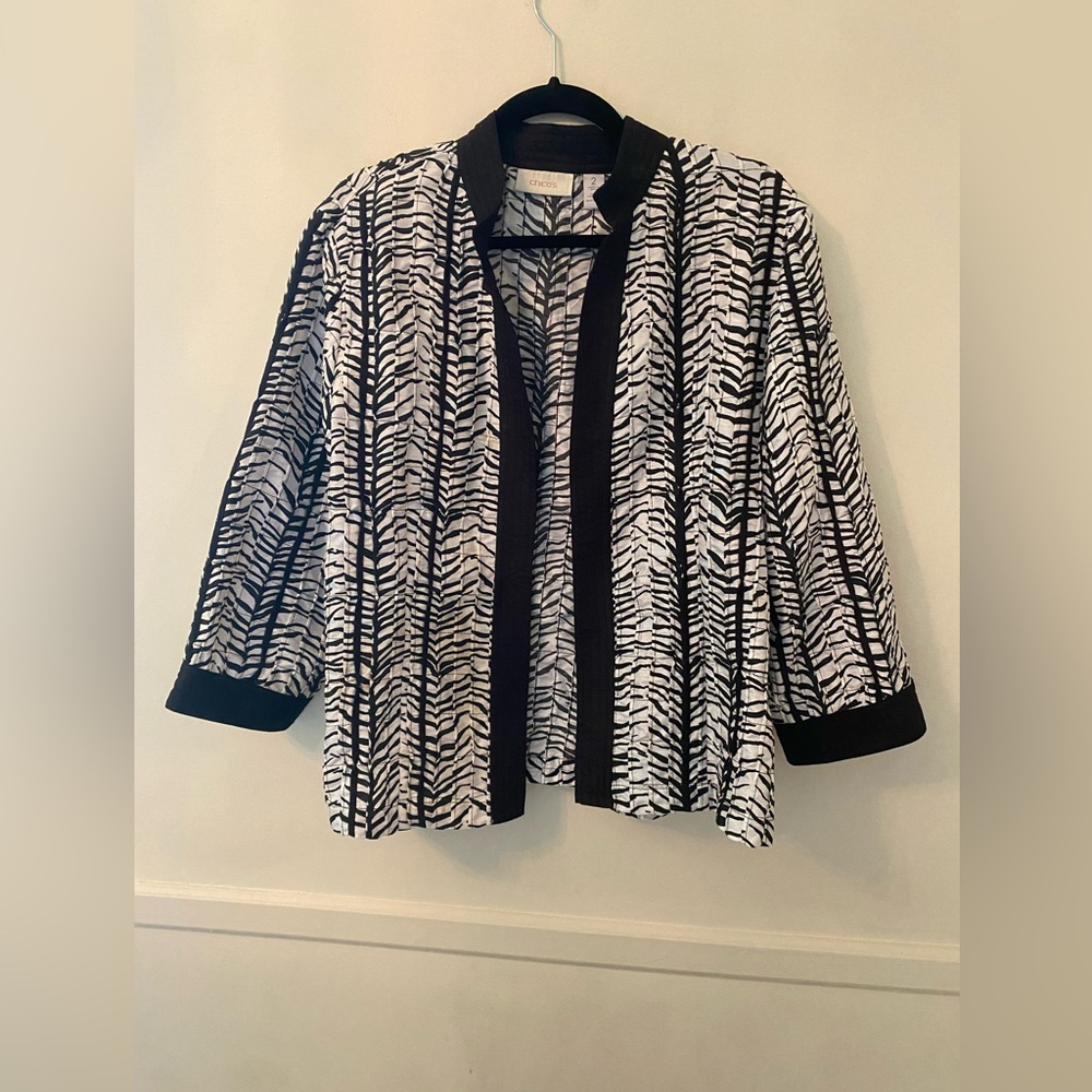 Chicos Womens Open Front Jacket-Chicos Sz 2 (12-14)